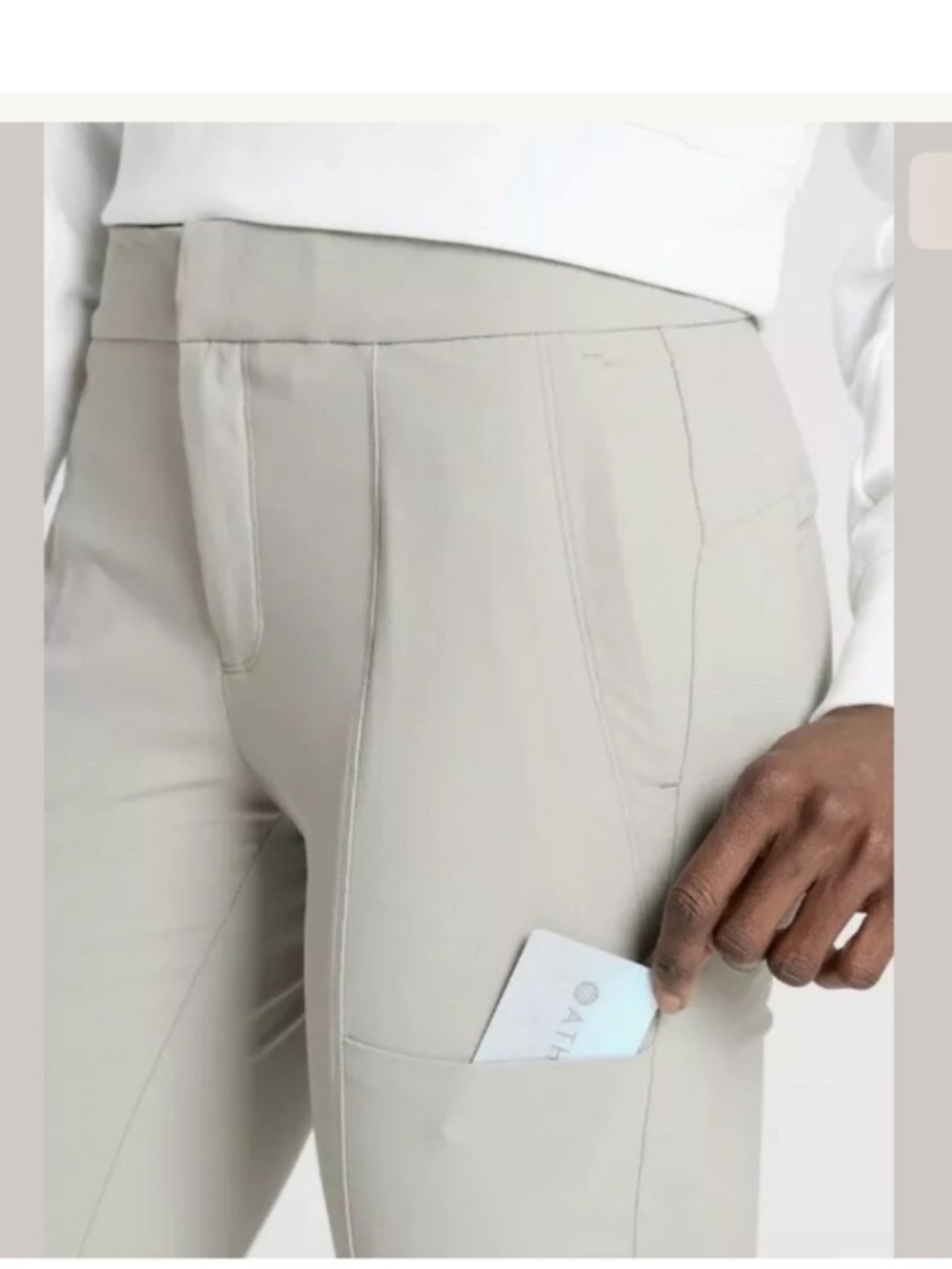 ATHLETA Wander Stash Skinny Pant Cream Beige Utility Cargo Pant 2